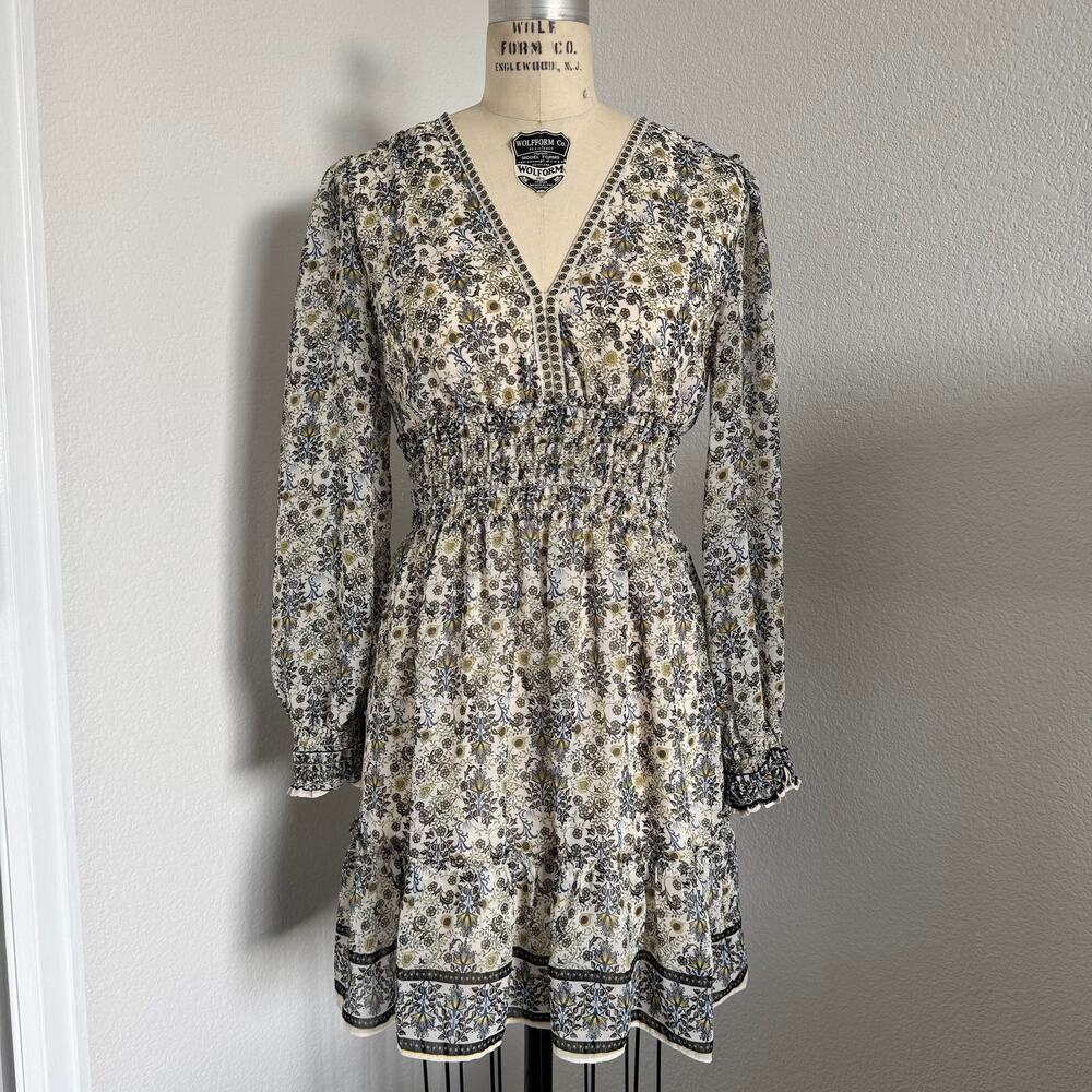 Max Studio | NWOT BOHO Style Long Sleeve Smocked Waist Fit & Flare Dress Size XS